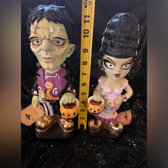 SWEET STREET NWT Halloween Frankenstein and Bride Statue Decor - Picture 7 of 9